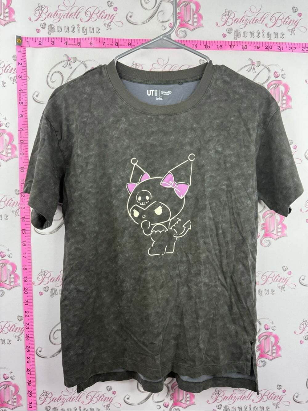 Sanrio Kuromi Character Tee — Black with Pink Accents